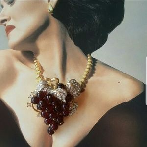 Vintage 80's Nolan Miller Bordeaux Grape Brooch